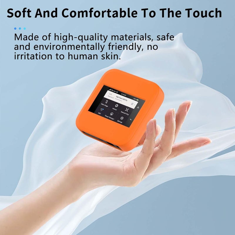 NOUKAJU Case for NETGEAR Nighthawk M6/M6 Pro, Silicone Protective Case,Drop-Proof,Scratch-Proof,Shock-Proof,Protective Cover for NETGEAR Nighthawk M6 Pro Mobile Hotspot (Orange) - Image 4